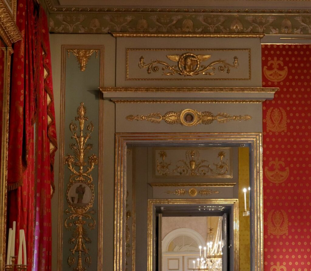 Royal apartment gilded mirror detail